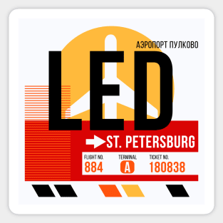 St. Petersburg (LED) Airport // Sunset Baggage Tag Sticker